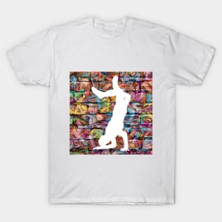 Break Dancer on Graffiti Background 14 T-Shirt